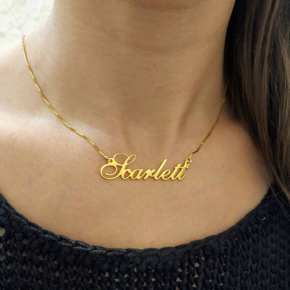 18k Gold Plated Nameplate Necklace 