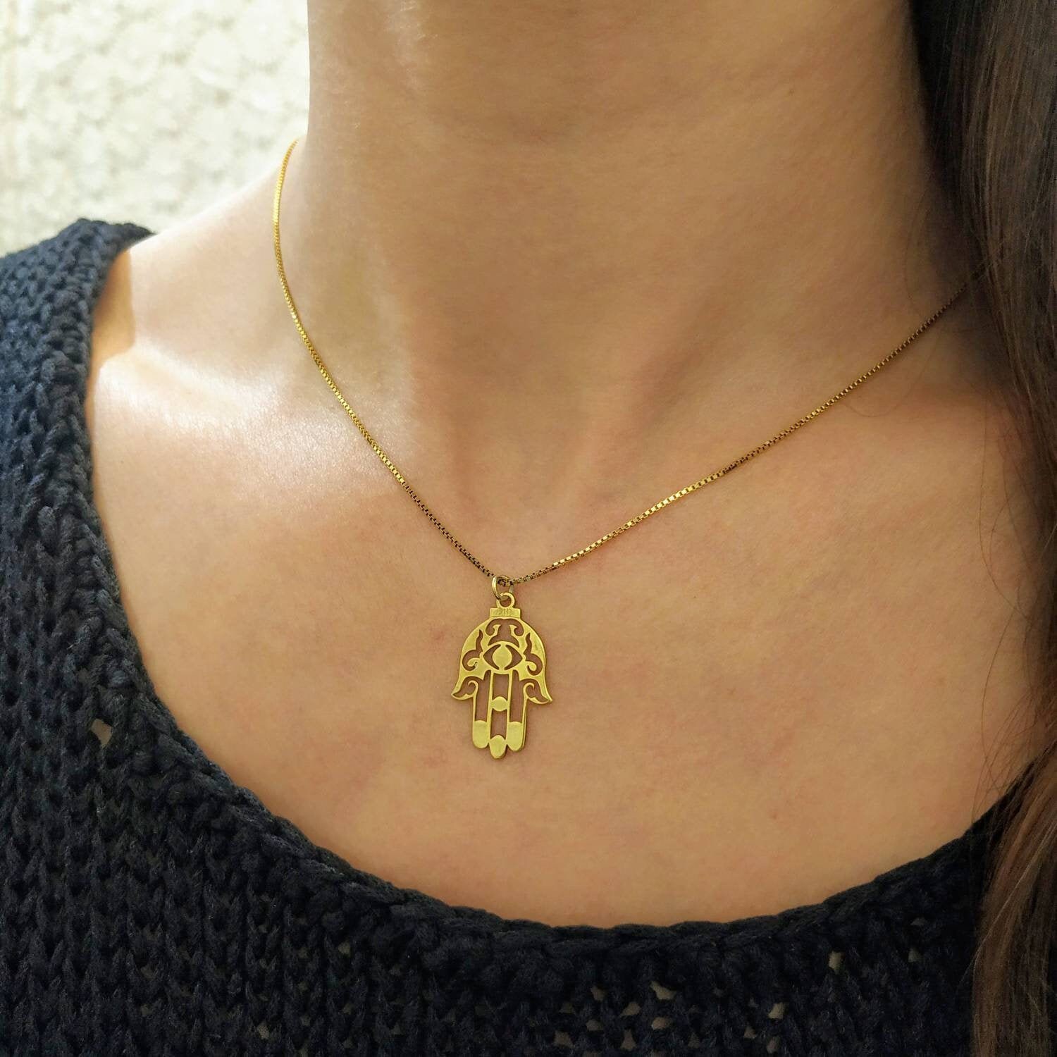 18k Gold Plated Hamsa Pendant Hamsa 