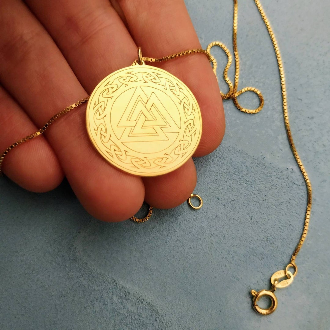 Valknut Necklace Trinity Knot Amulet Viking Pendant Odin Triangles