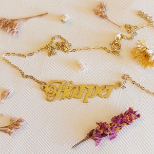 Collar con nombre personalizado de plata de ley 925 - Harper