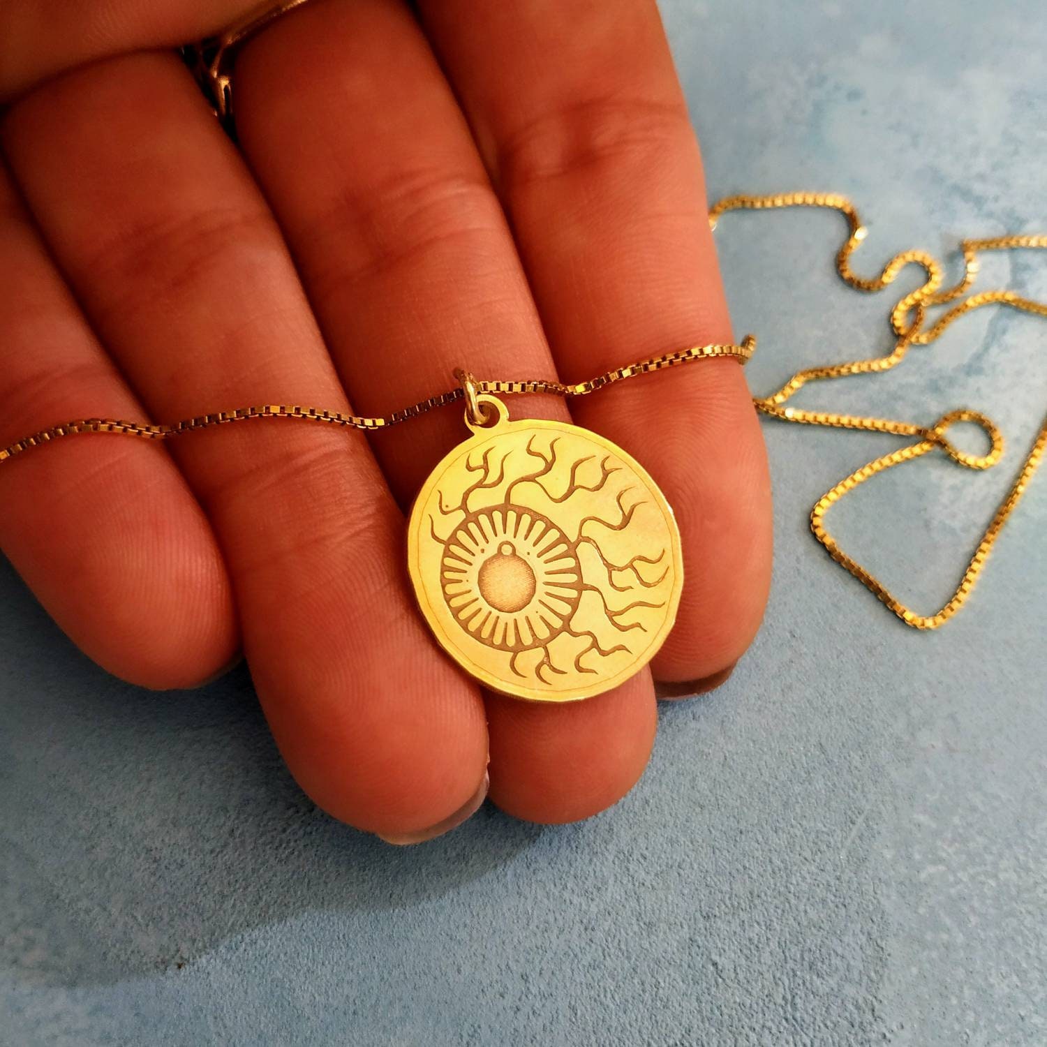 Gold Plated Eye Ball Necklace Eye Pendant Pupils Etsy UK