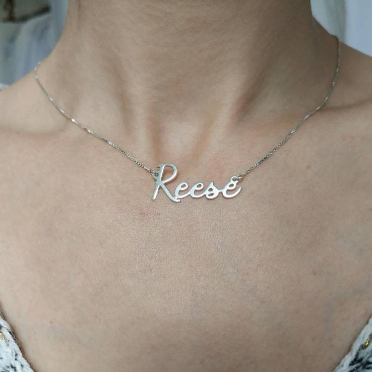Silver Cursive Handwriting Name 