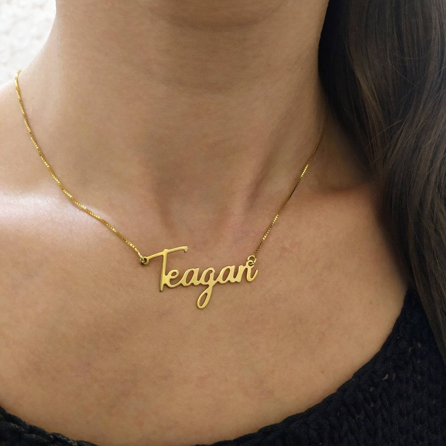 Handwriting Pendant Gold Name Jewelry Rebecca Custom Name Necklace Gold Plated Necklaces Jewelry Valresa Com