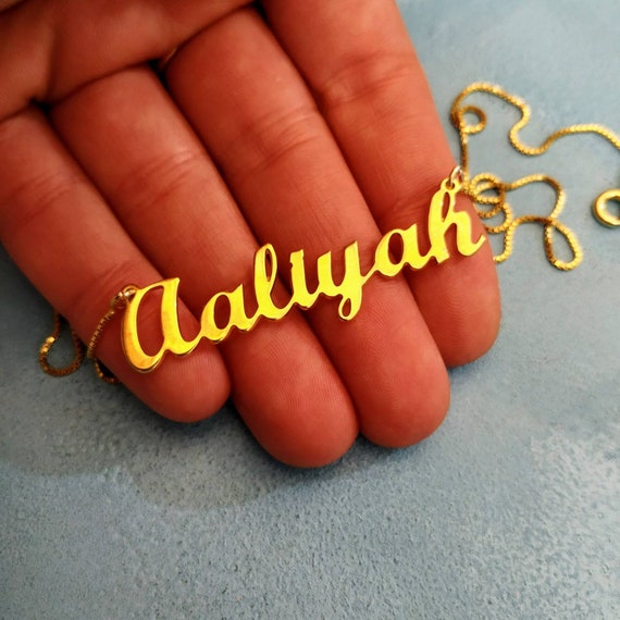 18k Gold Plated Big Name Necklace 
