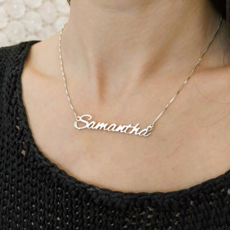 925 Silver Personalized Name Silver Name Pendant Etsy