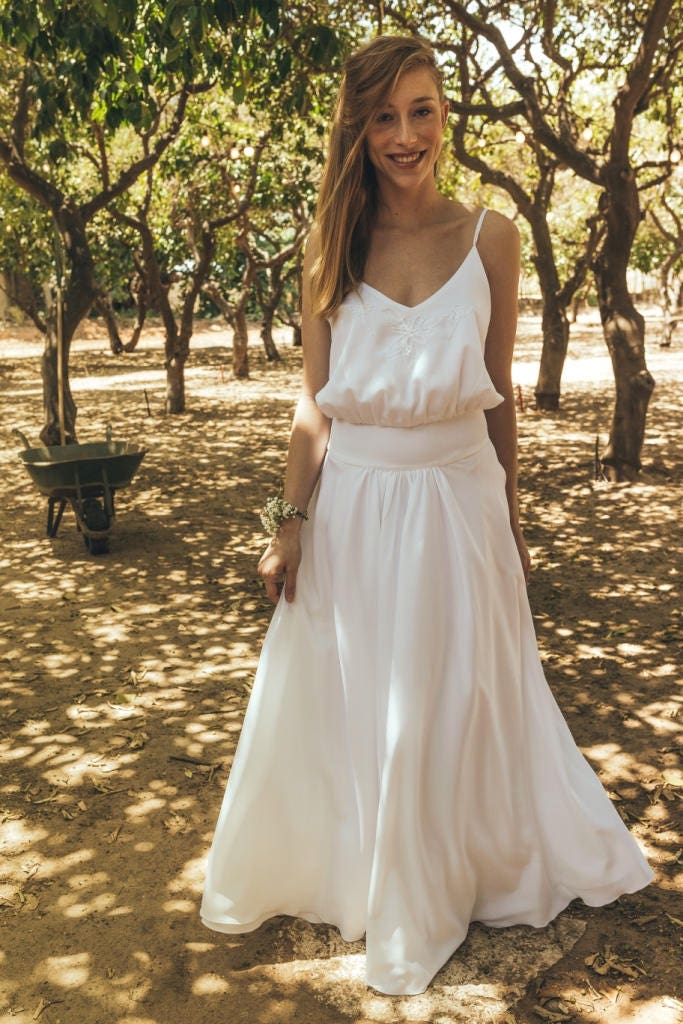 Peasant style wedding dress Wedding dresses 2017 bohemian | Etsy