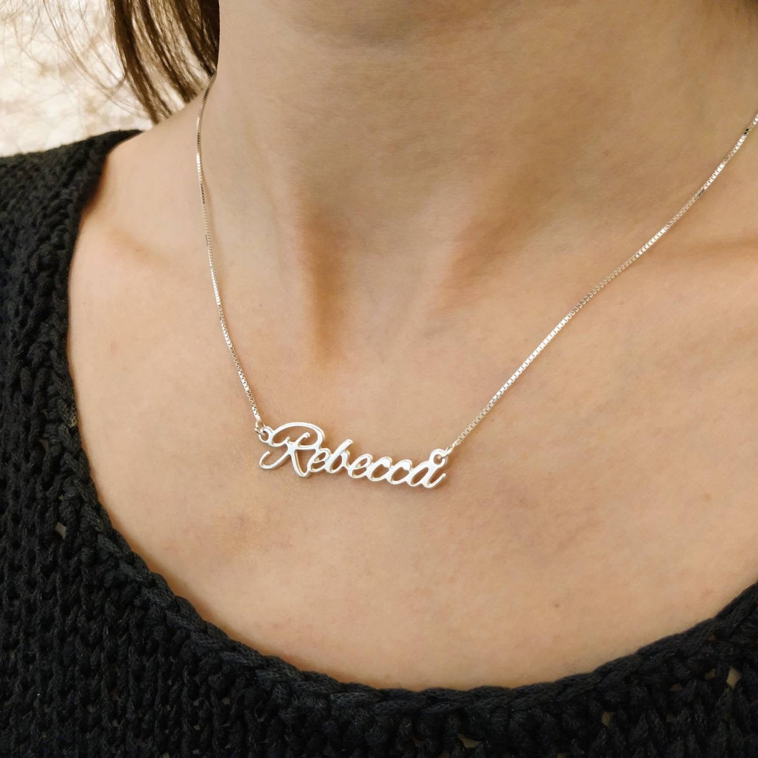 Pendant Custom Made Necklace Cursive 