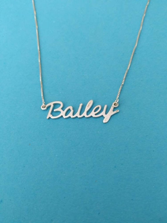 Sterling Silver Nameplate Necklace 