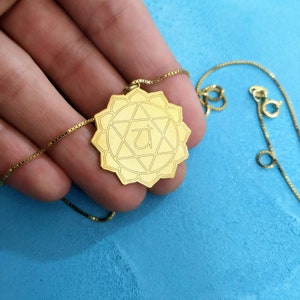 Anahata Chakra - Heart Chakra  - Anahata Necklace - Yogs Symbol - Meditation - Yoga Charms - 925 Silver - 14K Solid Gold - Gift For Women