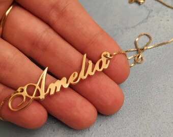 Amelia Name Necklace - Etsy Australia