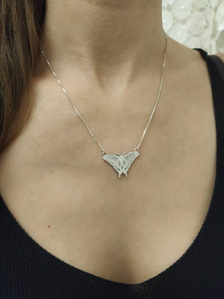Jewel Tie 925 Sterling Silver Polished Butterfly Pendant Charm Jewel Tie 925 Sterling Silver Polished Butterfly Pendant Charm