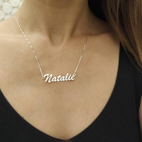 Buy JOELLE JEWELRYPersonalised Sterling Silver Name Necklace with Heart 18K  Gold Plated Custom Script Nameplate Pendant Jewellry Birthday Christmas  Valentines Gift for Women Girl Bridesmaid Online at desertcartINDIA