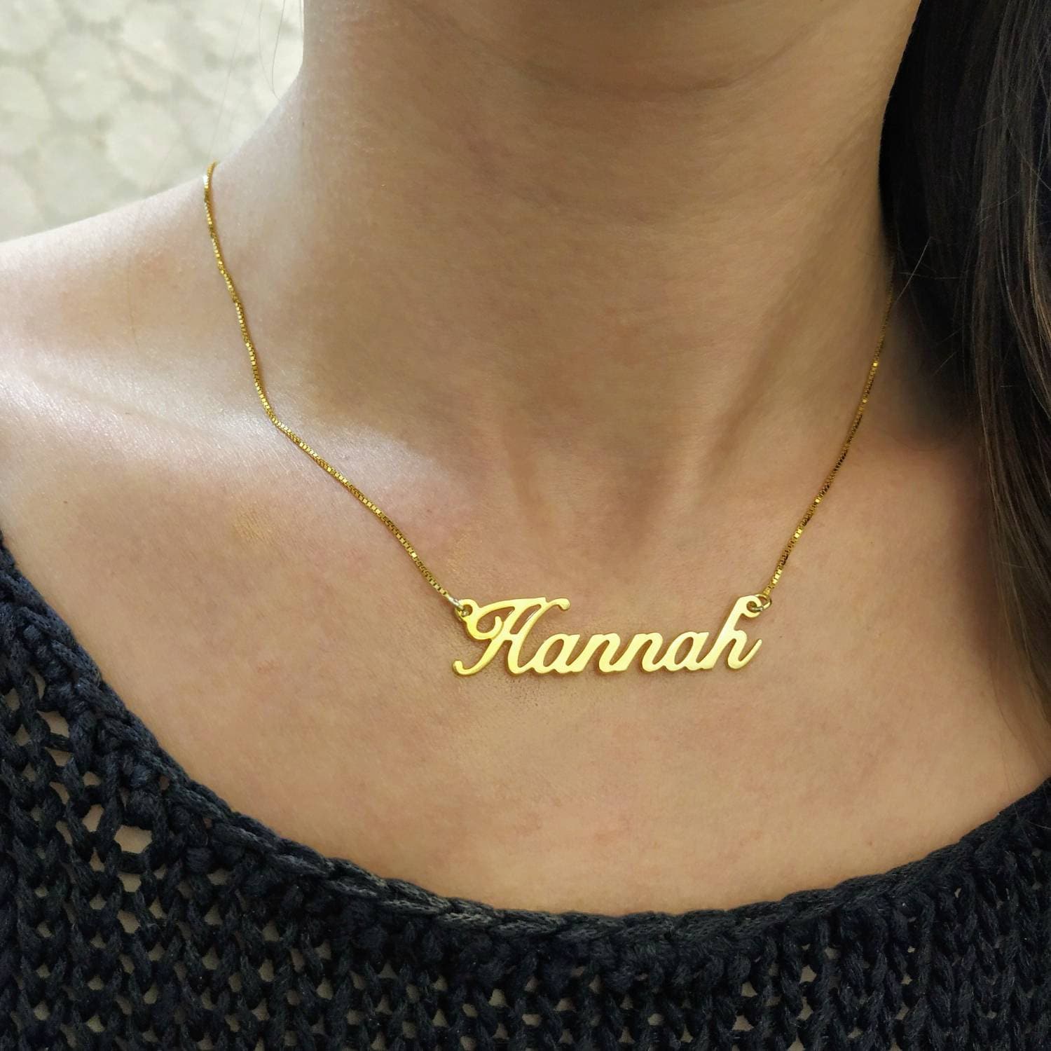 Custom Name Chain Gold Name Pendant Script Name Necklace 18k Gold Plated 925 Silver 14k Solid Gold Christmas Gift Personalized Etsy Canada