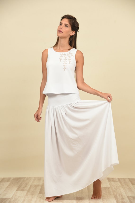 Embroidery Wedding Dress Embroidery Top Comfortable Wedding Etsy