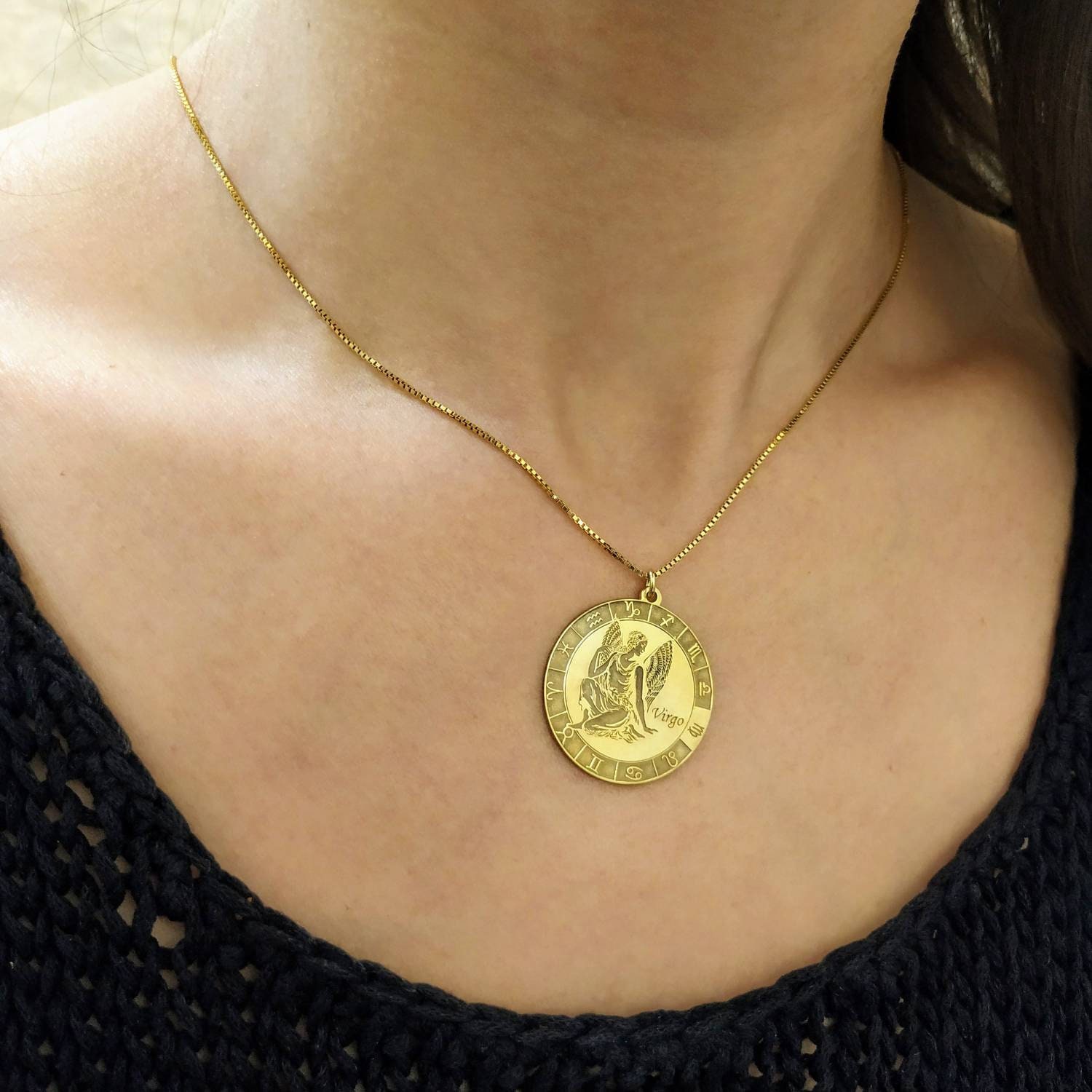 18k Gold Plated Virgo Necklace Zodiac 