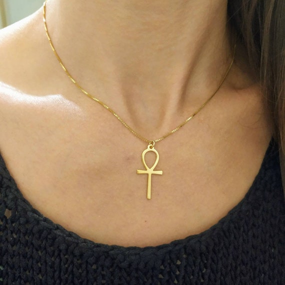 Gold plated on sale ankh necklace