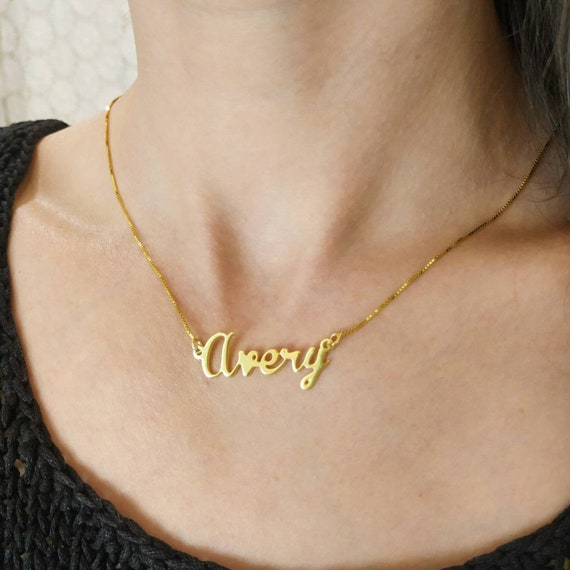 Personalized Gold Plated Script Name 