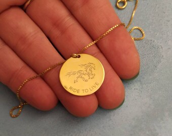 14k Real Gold Horse Charm Horse 