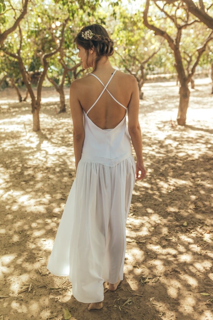 Simple White Lace A-line Plus Size Beach Wedding Dresses, Bridal Dresses,  MW553