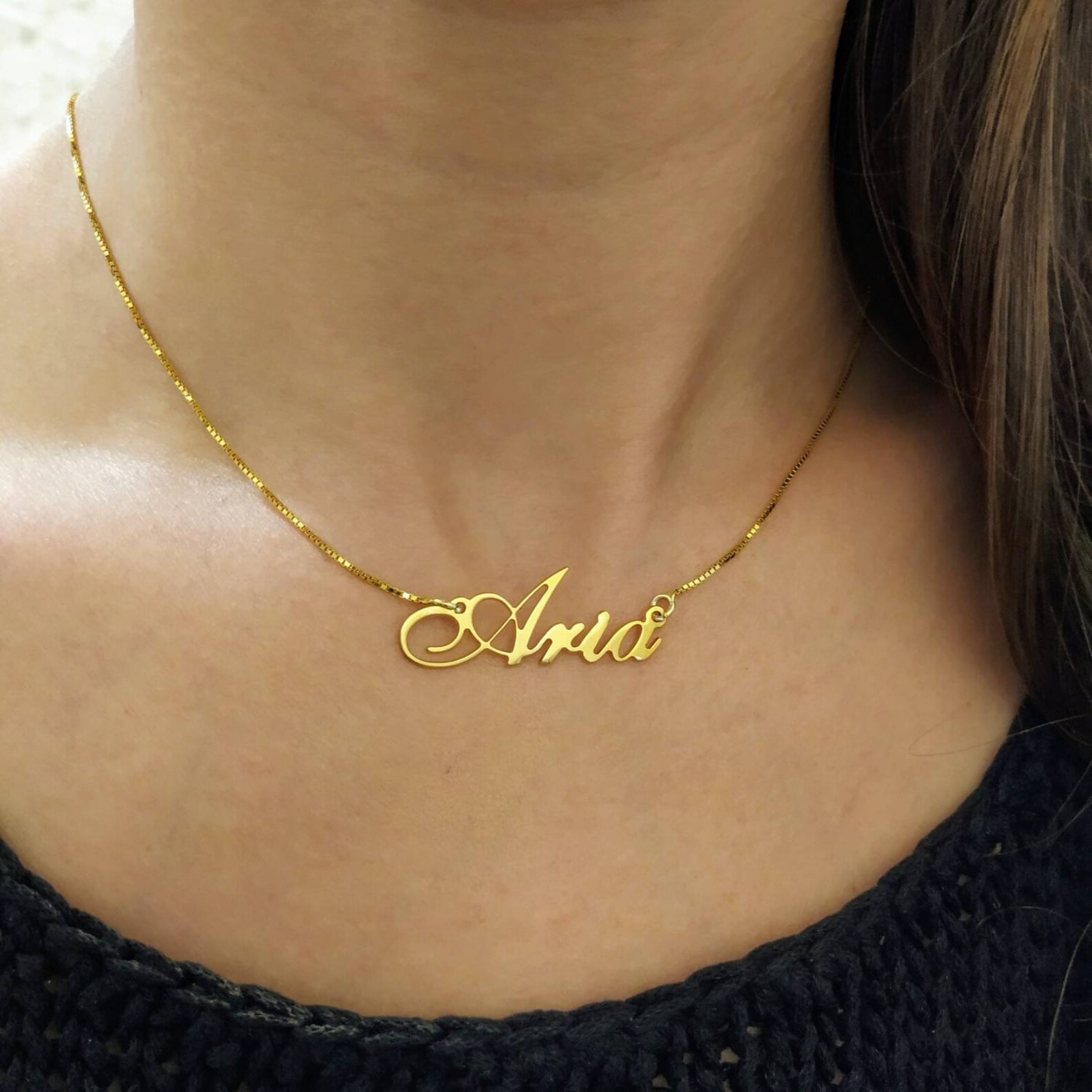 18k Gold Plated Name Chain Personalized Necklace with Etsy