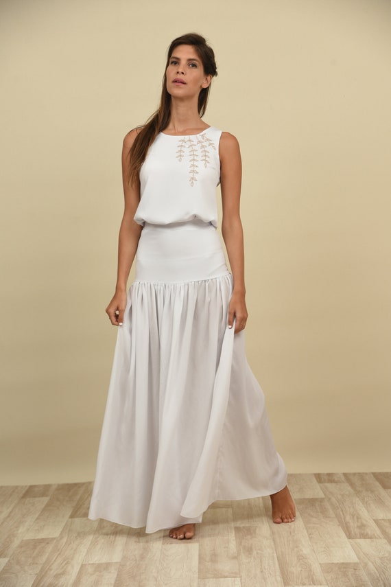 Simple Wedding Dress Embroidery Top Mexican Style Wedding Etsy