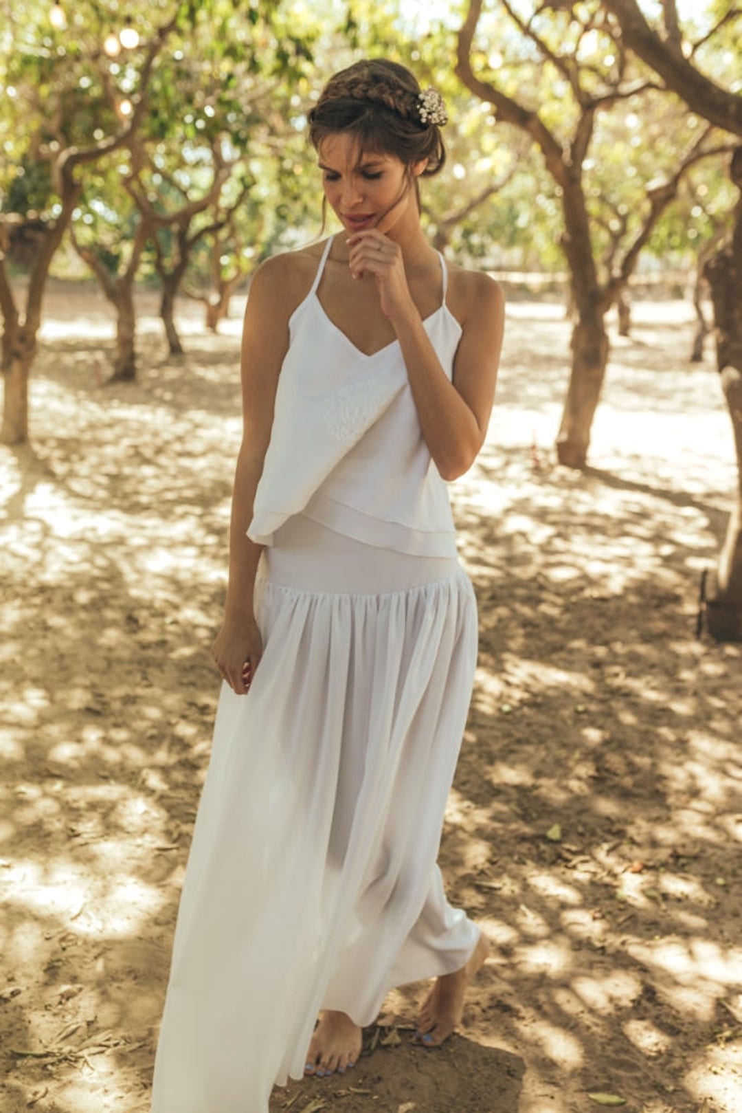 Two Parts Wedding Dress / Simple Wedding Dress for Summer / Etsy