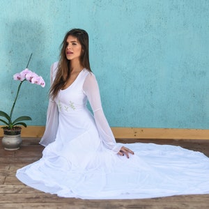 40s Wedding Dress Stretchy Wedding Dress With Long Sleeves Stretch