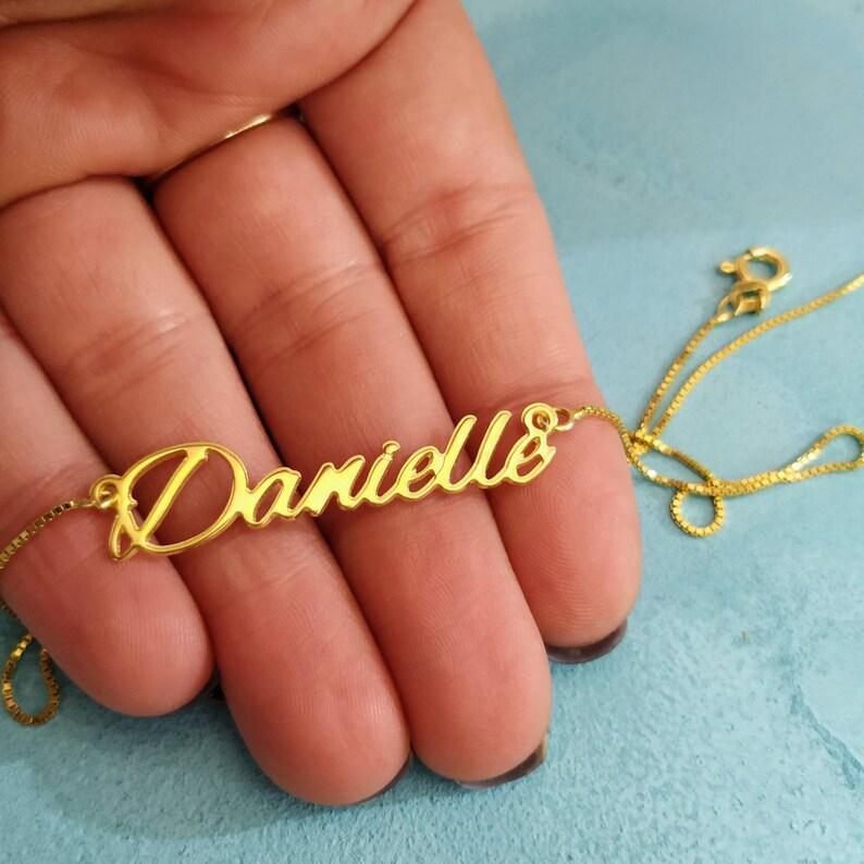 14k Solid Gold Personalized Name Script 