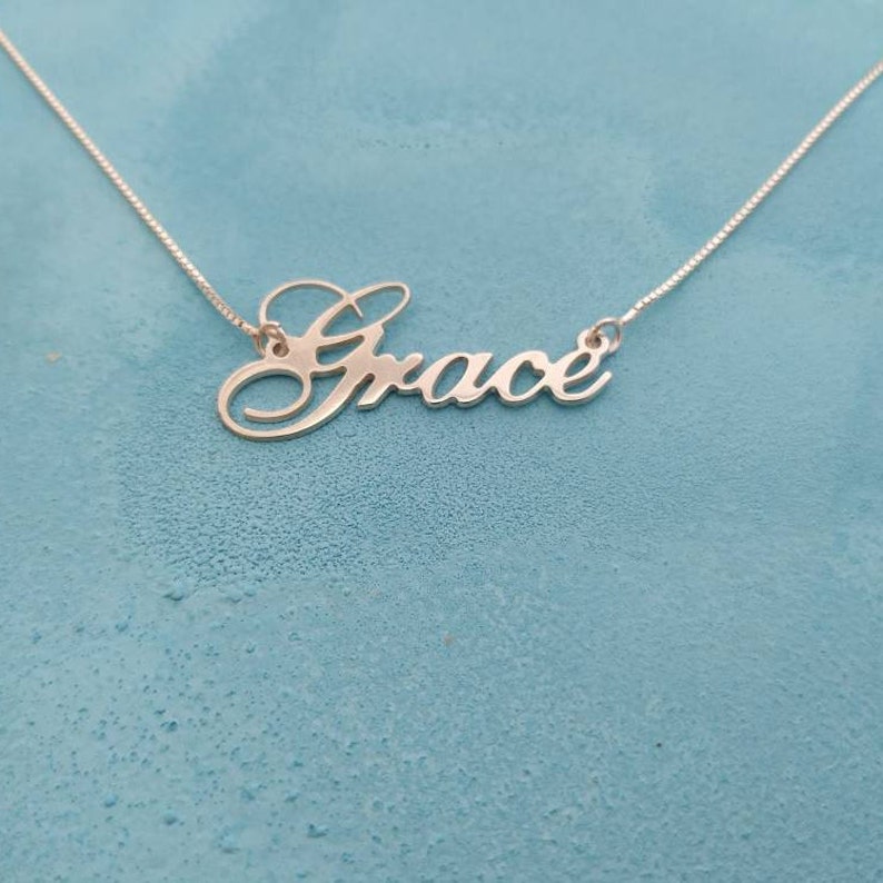 925 Sterling Silver Name Pendant Personalized Name Silver Etsy