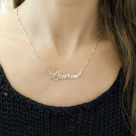 Silver Baby Nameplate Necklace - sosorella