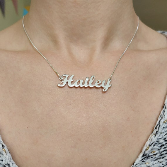 Name Necklace Emilia 18K Gold PlatedPendant Girlfriend Designer Birthday
