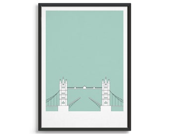 Tower Bridge London art print / London icon travel poster