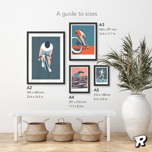 Cycling art print / Modern bicycle poster / Gift ideas for cyclist image 5