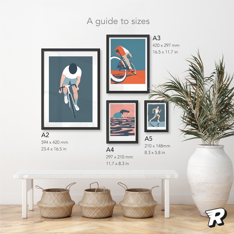 Cycling art print / Modern bicycle poster / Gift ideas for cyclist image 5