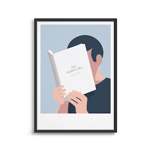 Personalised book cover poster / Minimal art print / Custom book anniversary gift