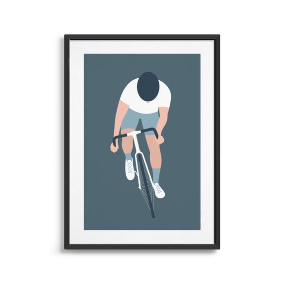 Cycling art print / Modern bicycle poster / Gift ideas for cyclist
