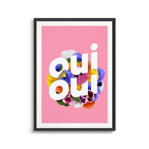 Oui oui print / Toilet poster / Typography print / Kitchen wall art