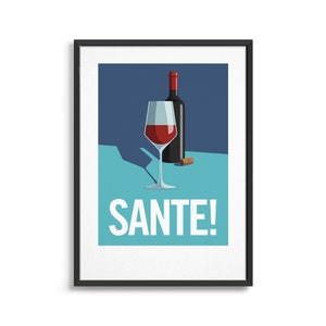Wine art print / Personalised wedding gift for wine lovers / Kitchen poster / Home bar decor / Housewarming gift for wine drinker