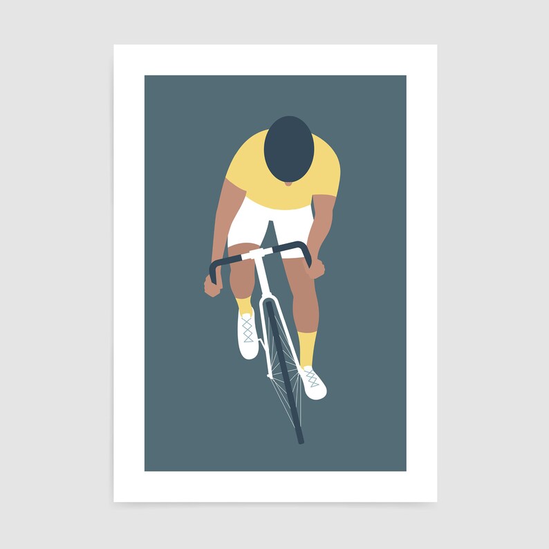 Cycling art print / Modern bicycle poster / Gift ideas for cyclist image 2