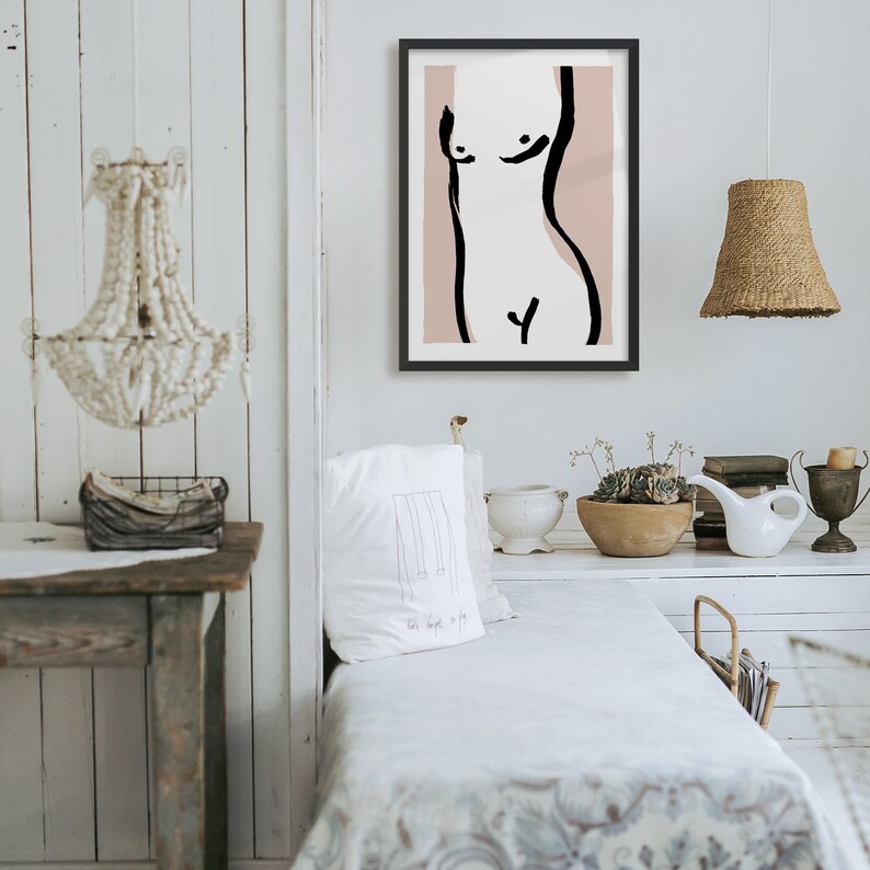 Naked woman line drawing