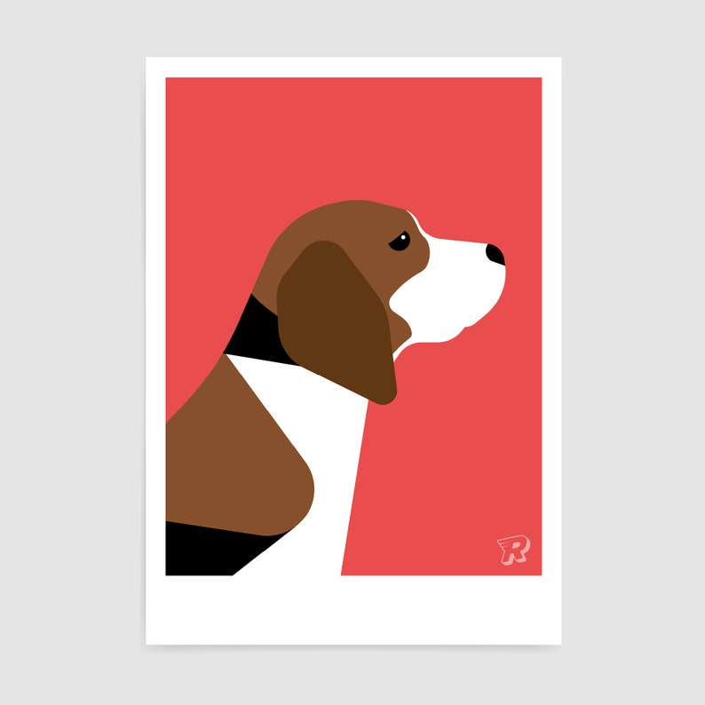 Beagle art print / Dog owner gift ideas / A2 A3 or A4 ...