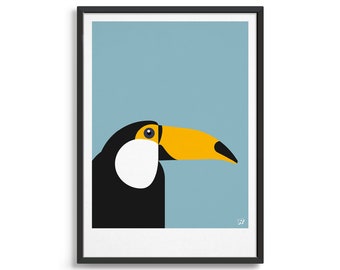 Toucan poster / Tropical bird art print