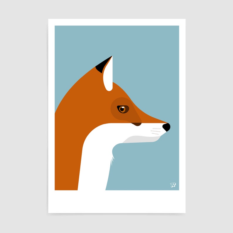 Fox art print for nursery / Gift for animal lover image 3