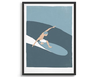Surf Poster im Vintage Siebdruck Stil / Surf Poster / Surf Poster / Surf Dekor