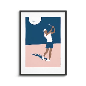 Personalised golf art print / Golf gifts for women / Customised golfer poster