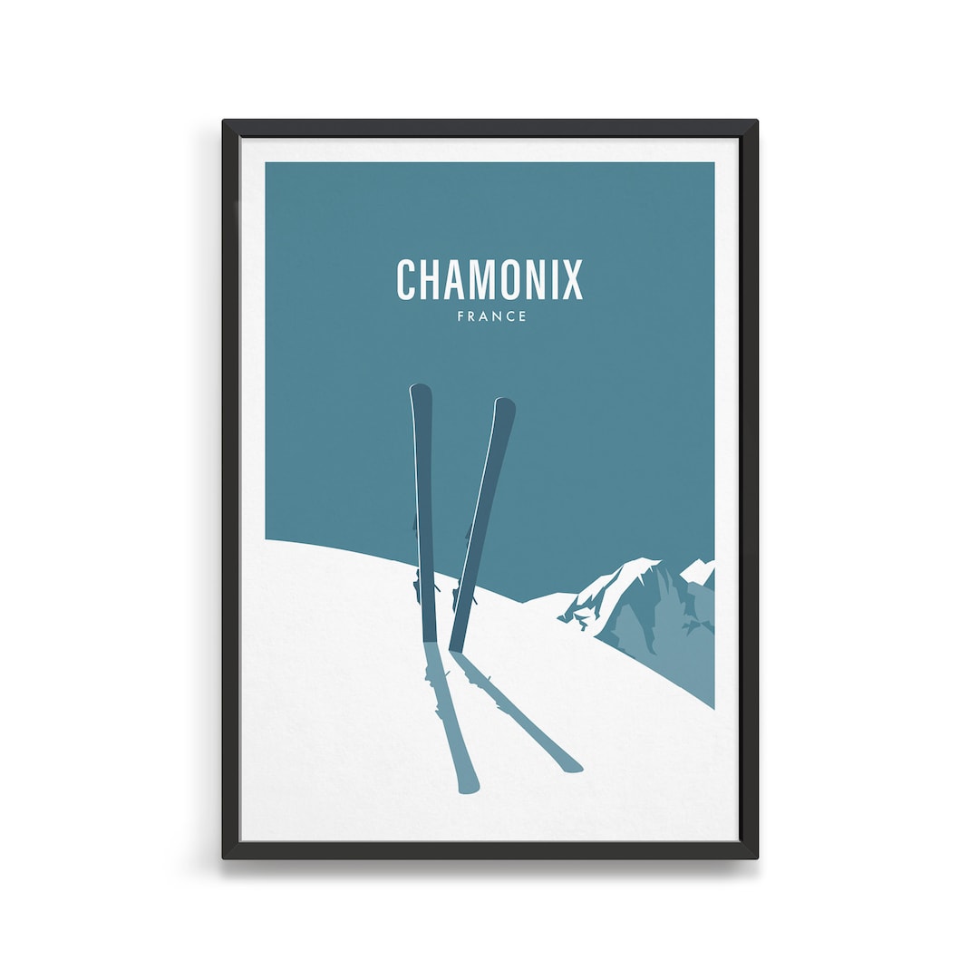 Personalised Ski Wall Art / Retro Vintage Ski Poster / Gift for Ideas