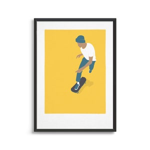 Pôster de skate / impressão artística Minimal Skateboarding