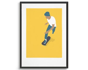 Skateboard poster / Minimal Skateboarding art print