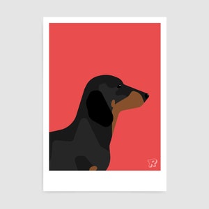 Wiener dog print / Dachshund art / Gift for a Sausage Dog lover / Dog poster present image 7