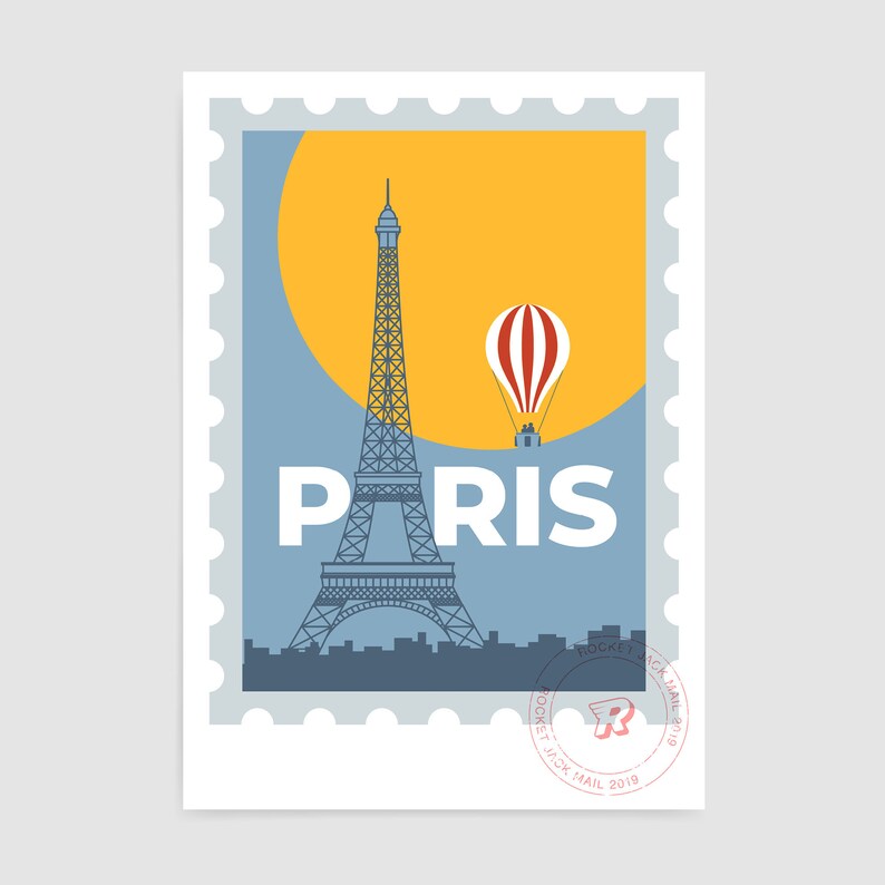 Paris travel poster / Modern vintage art print / Custom Paris gift image 6